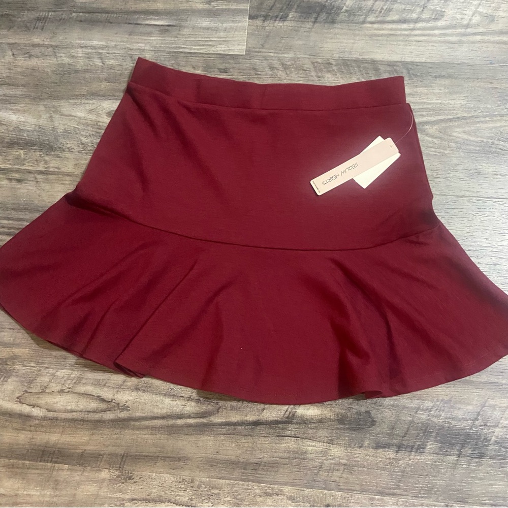 Sequin Hearts Burgundy Skater Skirt